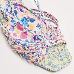 Sophia Webster Multicolor Printed Leather Laurellie Ankle Tie Sandals Size 40