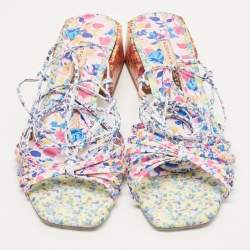 Sophia Webster Multicolor Printed Leather Laurellie Ankle Tie Sandals Size 40