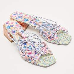 Sophia Webster Multicolor Printed Leather Laurellie Ankle Tie Sandals Size 40