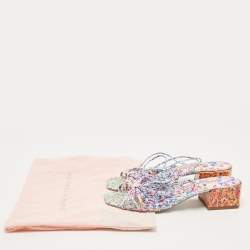 Sophia Webster Multicolor Printed Leather Laurellie Ankle Tie Sandals Size 40