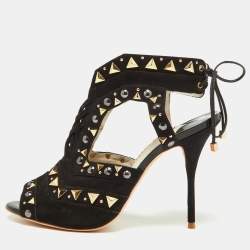 Sophia Webster Black Suede Studded Riko Sandals Size 41