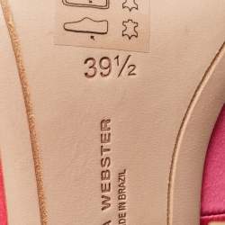 Pre Owned Sophia Webster Hot Pink Satin Lola Gem Pointed Toe Pumps Size 39.5