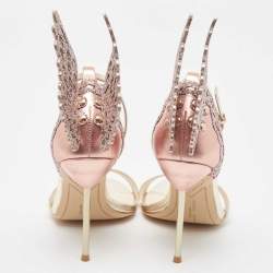 Sophia Webster Gold/Pink Leather and Glitter Chiara Ankle Strap Sandals Size 36