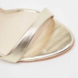 Sophia Webster Gold/Pink Leather and Glitter Chiara Ankle Strap Sandals Size 36