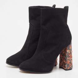 Sophia Webster Black Suede Felicity Ankle Boots Size 41.5