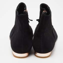 Pre Owned Sophia Webster Black Suede Karina Butterfly Ankle Boots Size 39