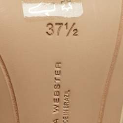 Pre Owned Sophia Webster White Leather and PVC Wing Embellished Mules Size 37.5