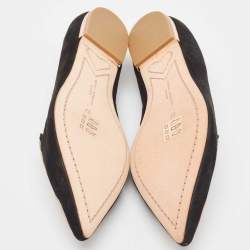 Sophia Webster Black Suede Bibi Butterfly Pointed Toe Ballet Flats Size 37