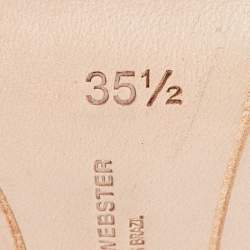 Pre Owned Sophia Webster White/Black Checkered Leather Poppy Sandals Size 35.5