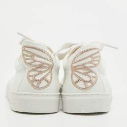 Pre Owned Sophia Webster White Leather Butterfly Low Top Sneakers Size 38