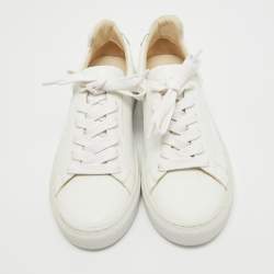 Pre Owned Sophia Webster White Leather Butterfly Low Top Sneakers Size 38