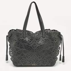 Sophia Webster Black Leather Lasercut Liara Tote