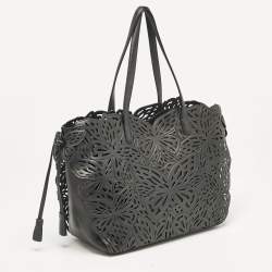 Sophia Webster Black Leather Lasercut Liara Tote