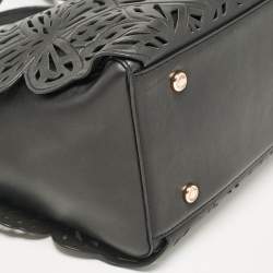 Sophia Webster Black Leather Lasercut Liara Tote