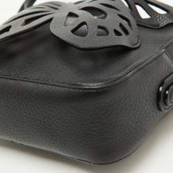 Sophia Webster Black Leather Flossy Butterfly Camera Crossbody Bag
