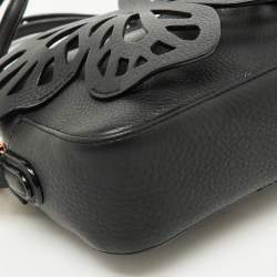 Sophia Webster Black Leather Flossy Butterfly Camera Crossbody Bag