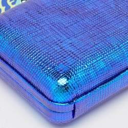 Sophia Webster Metallic Blue Foil Leather The Vivi Sea Life Chain Clutch