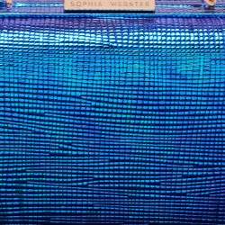 Sophia Webster Metallic Blue Foil Leather The Vivi Sea Life Chain Clutch