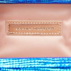 Sophia Webster Metallic Blue Foil Leather The Vivi Sea Life Chain Clutch