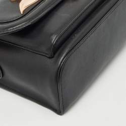 Sophia Webster Black Leather Flamingo Shoulder Bag
