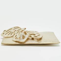 Pre Owned Sophia Webster Butterfly Gold Leather Wristlet Pouch