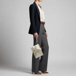 Pre Owned Sophia Webster Butterfly Gold Leather Wristlet Pouch