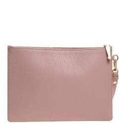Pre Owned Sophia Webster Powder Pink Leather Flowwy Royalty Wristlet Clutch