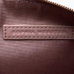 Pre Owned Sophia Webster Powder Pink Leather Flowwy Royalty Wristlet Clutch