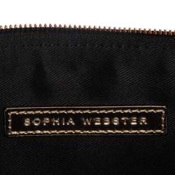 Pre Owned Sophia Webster Black Leather Butterfly Wristlet Clutch