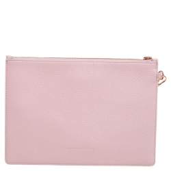 Pre Owned Sophia Webster Powder Pink Leather Flowwy Royalty Wristlet Clutch