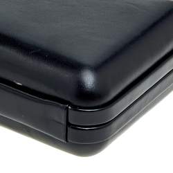 Sophia Webster Black Leather Vivi Butterfly Handle Box Clutch