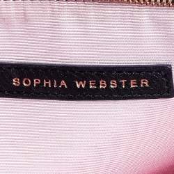 Sophia Webster Black Leather Butterfly Embellished Clutch
