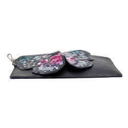 Sophia Webster Black Leather Butterfly Embellished Clutch