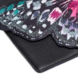 Sophia Webster Black Leather Butterfly Embellished Clutch