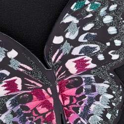 Sophia Webster Black Leather Butterfly Embellished Clutch