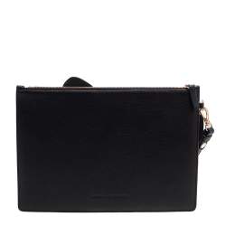 Sophia Webster Black Leather Butterfly Embellished Clutch