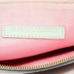 Pre Owned Sophia Webster Metallic Silver Leather Butterfly Wristlet Pouch