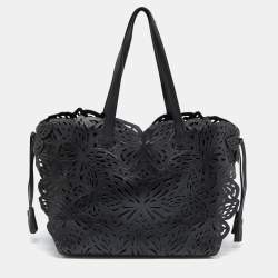 Sophia Webster Black Laser Cut Leather Liara Tote