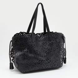 Sophia Webster Black Laser Cut Leather Liara Tote