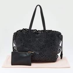 Sophia Webster Black Laser Cut Leather Liara Tote