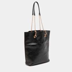 Sophia Webster Black Butterfly Embossed Leather Chain Tote