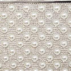 Sophia Webster Silver Crystal/Pearl Embellished Clara Box Clutch