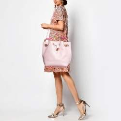 Sophia Webster Pink Leather Romy Drawstring Bucket Bag