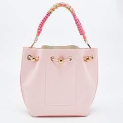 Sophia Webster Pink Leather Romy Drawstring Bucket Bag