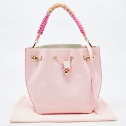 Sophia Webster Pink Leather Romy Drawstring Bucket Bag