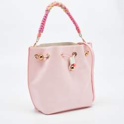 Sophia Webster Pink Leather Romy Drawstring Bucket Bag