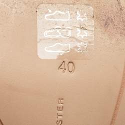 Pre Owned Sophia Webster Pink/Gold Leather and Fur Slide Sandals Size 40