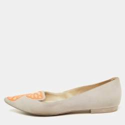 Sophia Webster Pink/Orange Suede Bibi Butterfly Pointed Toe Ballet Flats Size 37