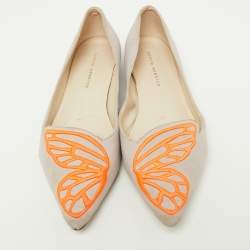 Sophia Webster Pink/Orange Suede Bibi Butterfly Pointed Toe Ballet Flats Size 37