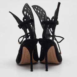 Sophia Webster Black Suede Electra Ankle Strap Sandals Size 36.5